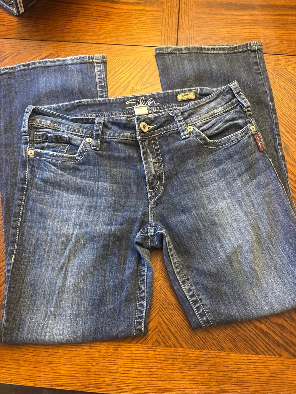 Silver Jeans Suki Bootcut Jeans Womens 34 x 32 Blue Denim Mid Rise L9916SDA486